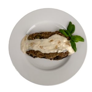 Albergínia farcida (chili)